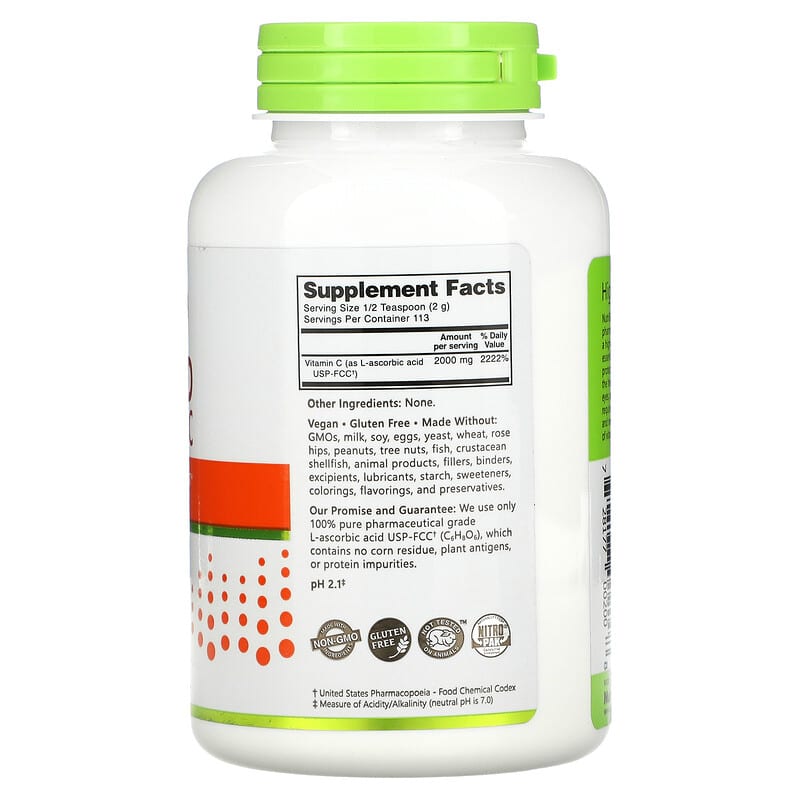 NutriBiotic, Immunity, Ascorbic Acid, 100% Pure Vitamin C, Crystalline Powder, 8 oz (227 g) 728177002008