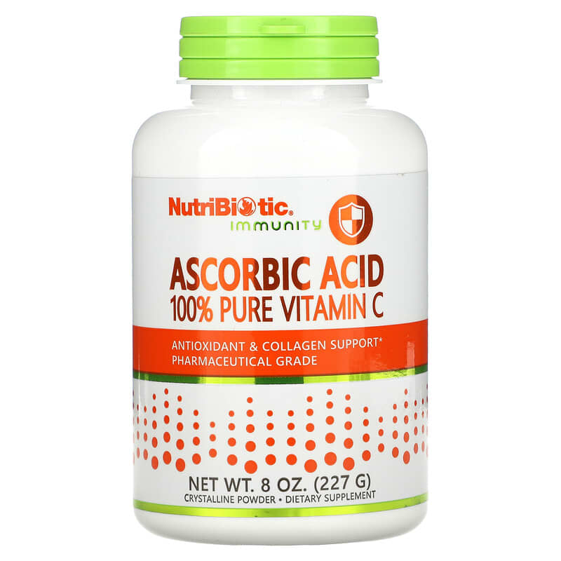 NutriBiotic Immunity Ascorbic Acid 100% Pure Vitamin C Crystalline Powder 8 oz (227 g) 728177002008