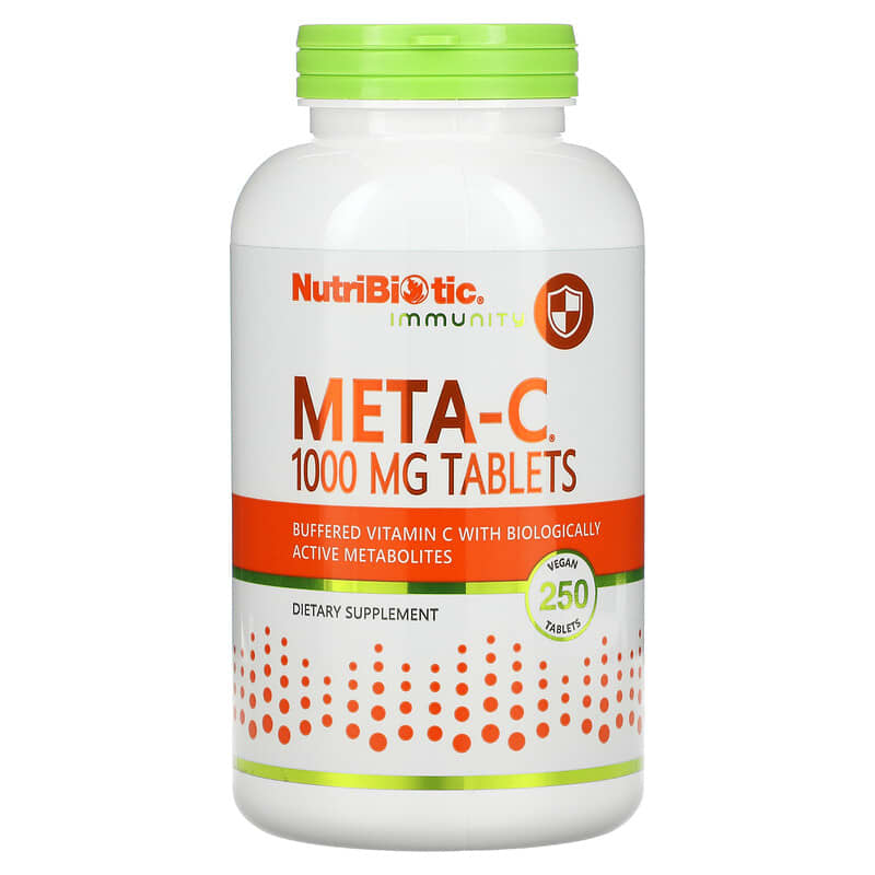 NutriBiotic Immunity Meta-C 1,000 mg 250 Vegan Tablets 728177001865