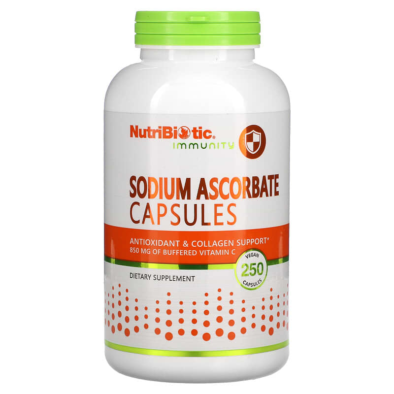 NutriBiotic Immunity Sodium Ascorbate 250 Vegan Capsules 728177004613