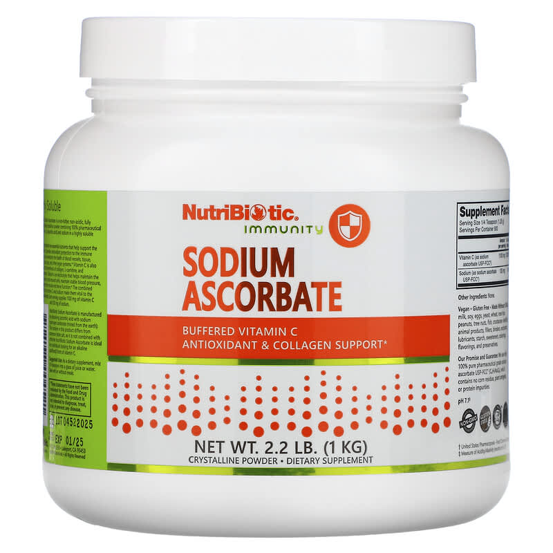 NutriBiotic Immunity Sodium Ascorbate Crystalline Powder 2.2 lb (1 kg) 728177004521