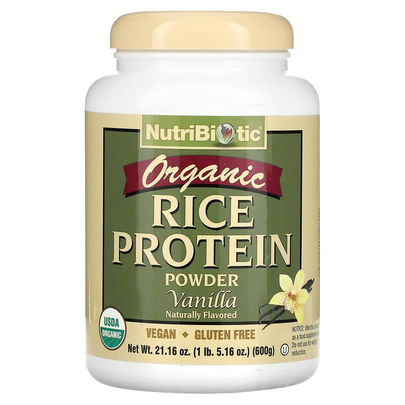 NutriBiotic Raw Organic Rice Protein Vanilla 1 lb (600 g) 728177030056