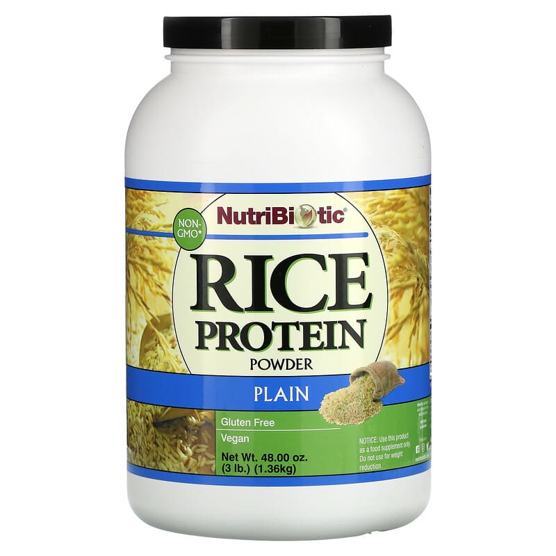 NutriBiotic Rice Protein Powder Plain 3 lbs (1.36 kg) 728177001513