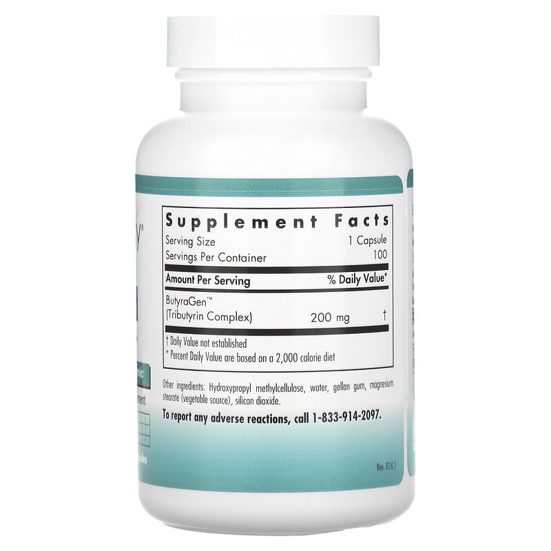 Nutricology, ButyrAid, 100 Delayed-Release Vegetarian Capsules 713947502208