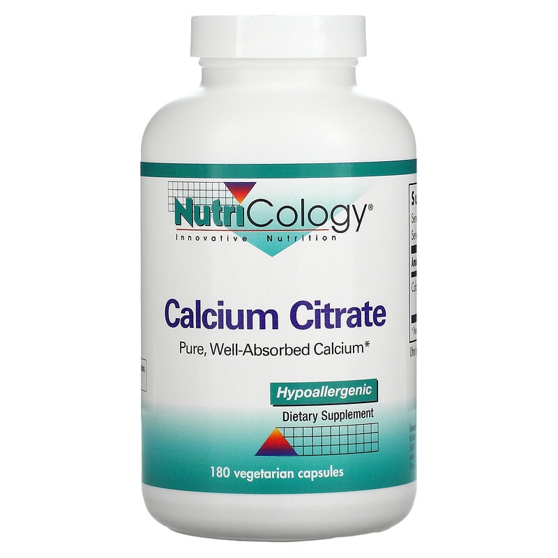 Nutricology Calcium Citrate 180 Vegetarian Capsules 713947502307
