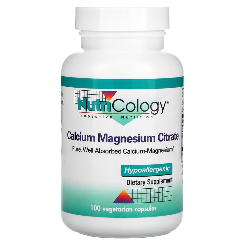 Nutricology Calcium Magnesium Citrate 100 Vegetarian Capsules 713947519800