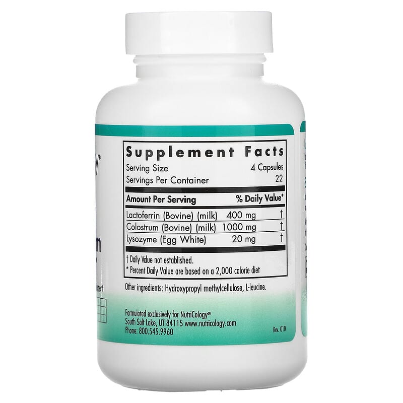 Nutricology, Laktoferrin with Colostrum, 90 Vegicaps 713947519503