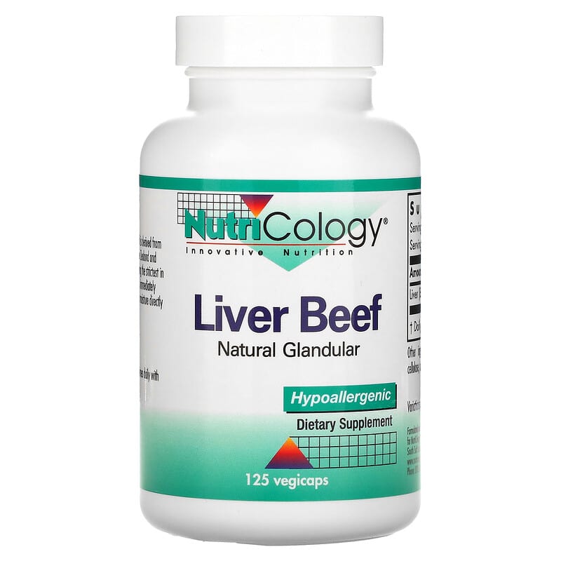 Nutricology Liver Beef Natural Glandular 125 Vegicaps 713947504707