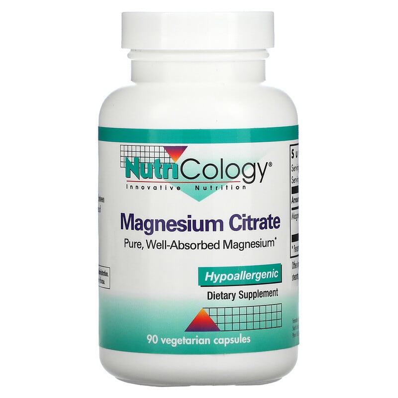 Nutricology Magnesium Citrate 90 Vegetarian Capsules 713947502406