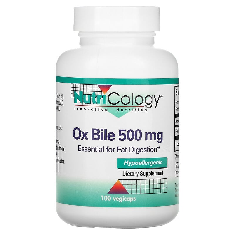 Nutricology Ox Bile 500 mg 100 Vegicaps 713947508507