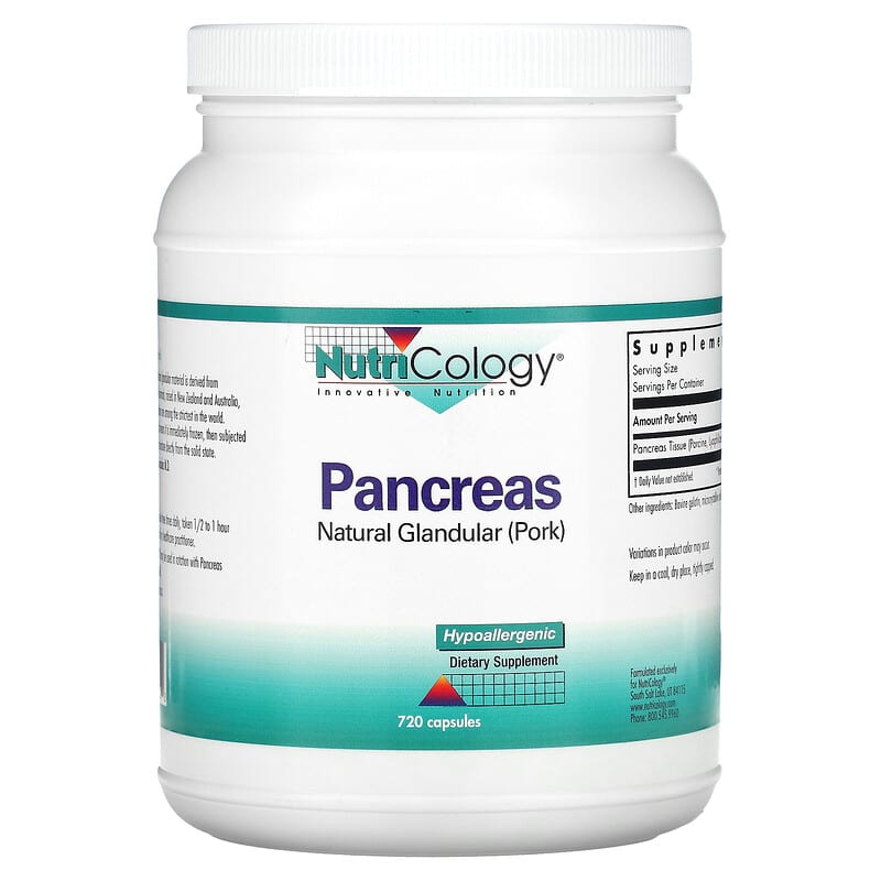Nutricology Pancreas Natural Glandular (Pork) 720 Capsules 713947516502