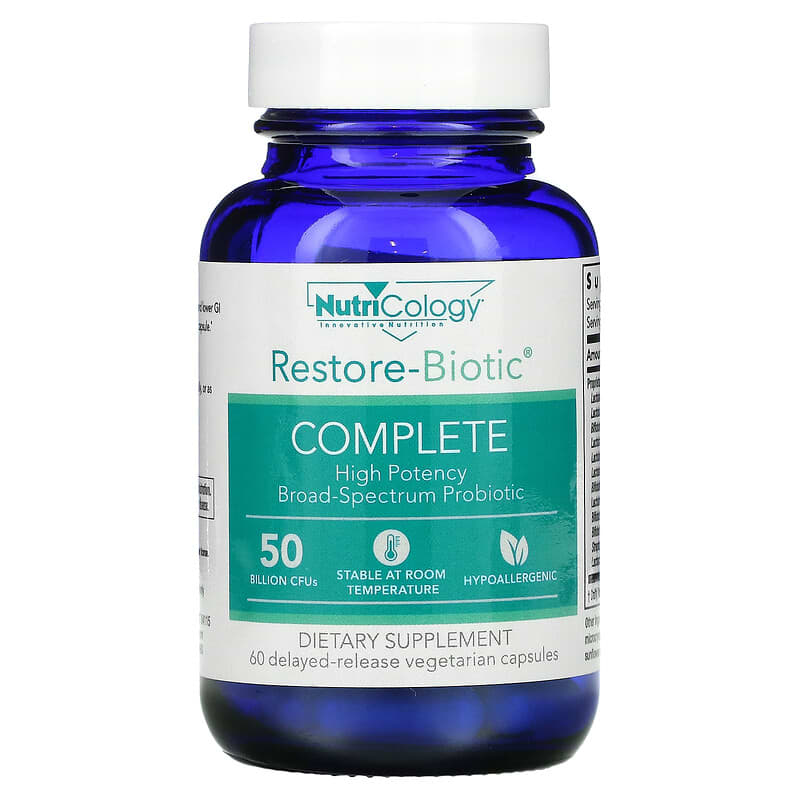 Nutricology Restore-Biotic Complete 50 Billion 60 Delayed-Release Vegetarian Capsules 713947573000