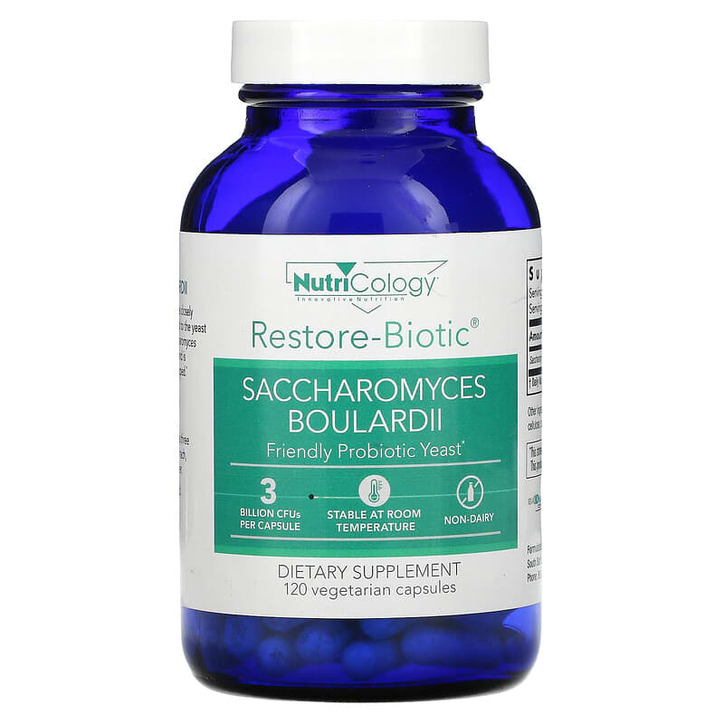 Nutricology Restore-Biotic Saccharomyces Boulardii 120 Vegetarian Capsules 713947572300