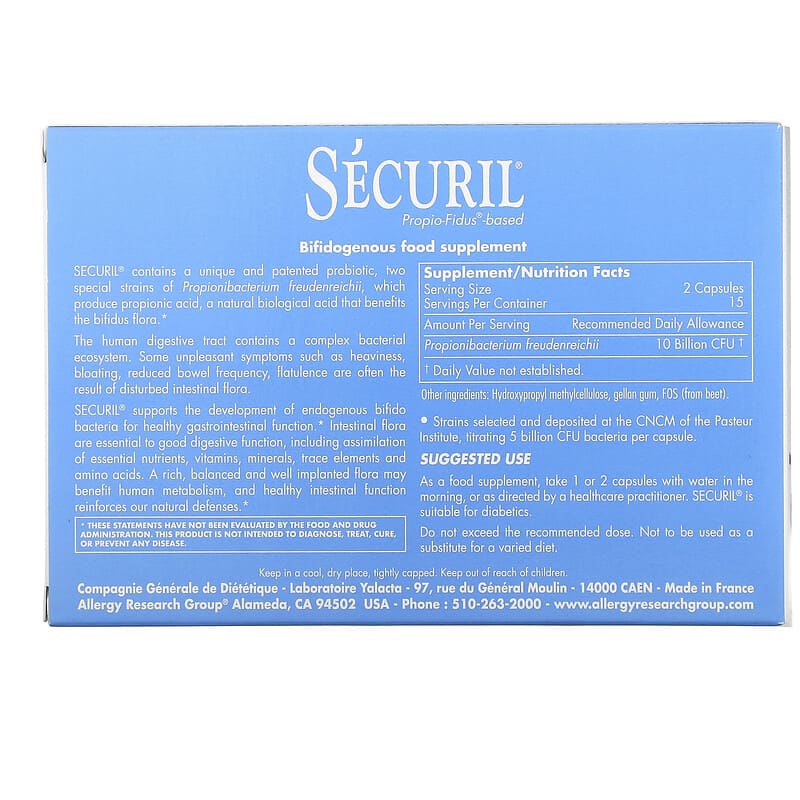 Nutricology, Securil, Propio-Fidus-Based, 30 Capsules 713947762206