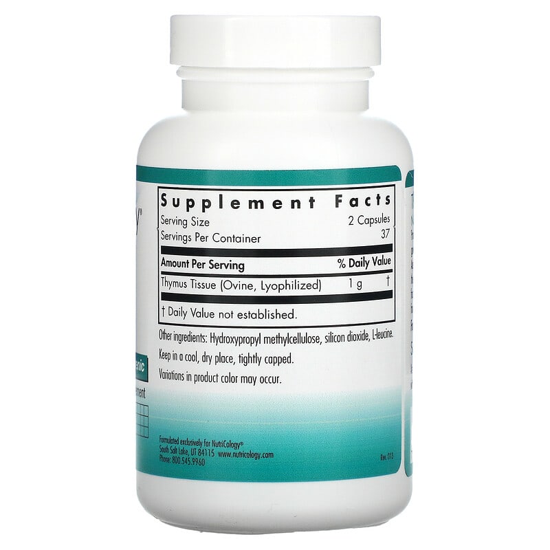 Nutricology, Thymus, 75 Vegicaps 713947516106
