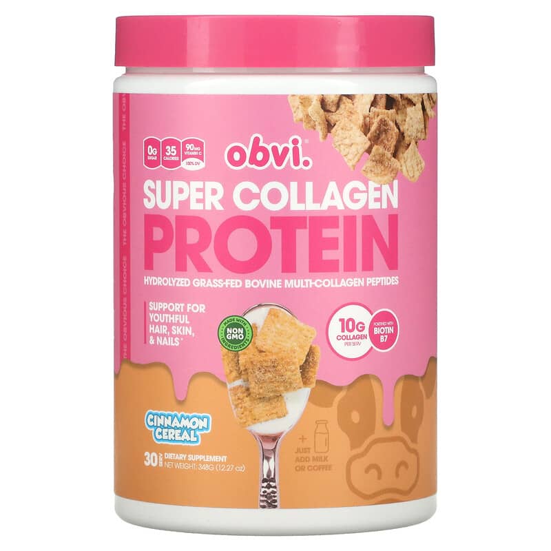 Obvi Super Collagen Protein Cinnamon Cereal  12.27 oz (348 g) 635721986229