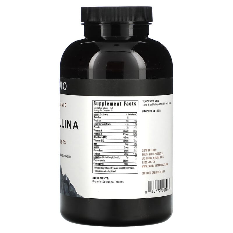 Ojio, Organic Spirulina, 500 mg, 500 Tablets 845772007044