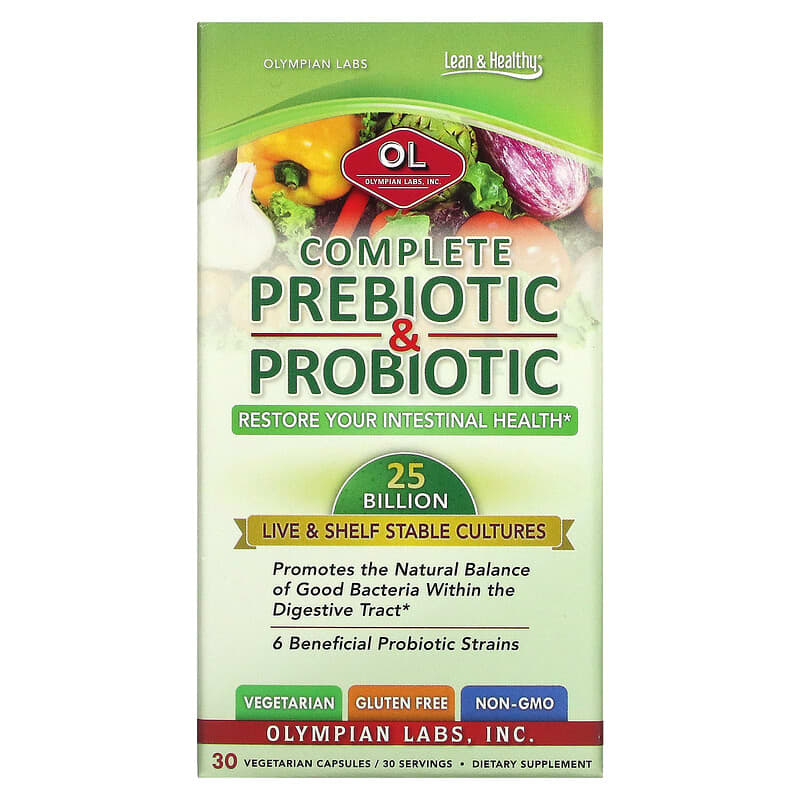 Olympian Labs Inc. Complete Prebiotic & Probiotic 30 Vegetarian Capsules 710013001221