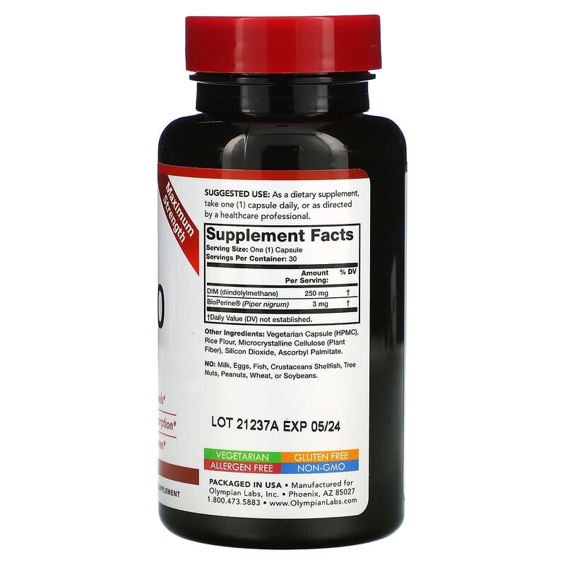 Olympian Labs Inc., DIM-250, 30 Vegetarian Capsules 710013001115