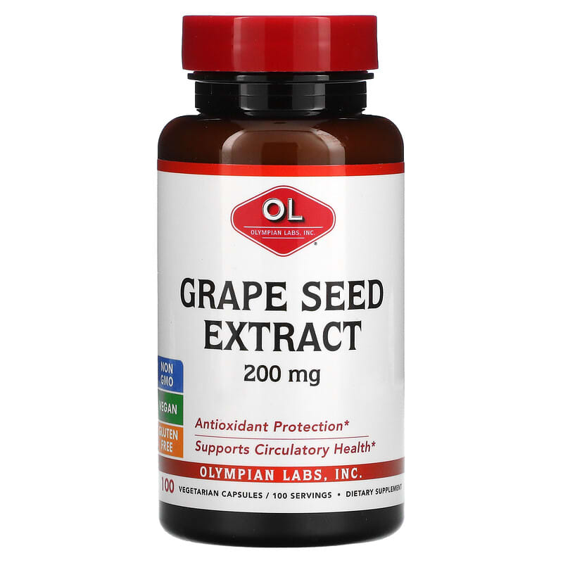Olympian Labs Inc. Grape Seed Extract 200 mg 100 Vegetarian Capsules 710013000934