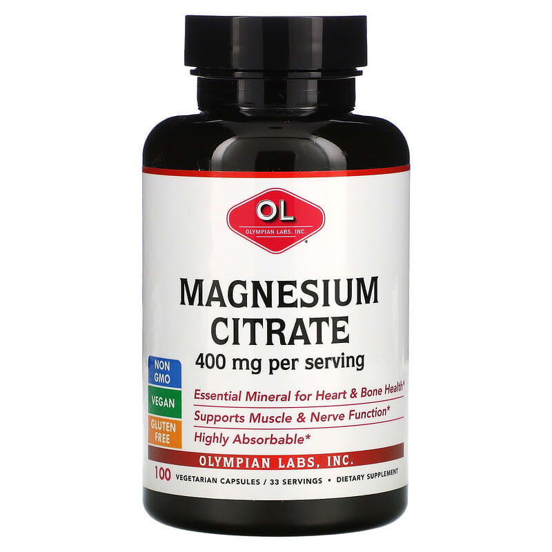 Olympian Labs Inc. Magnesium Citrate 133 mg 100 Vegetarian Capsules 710013003966