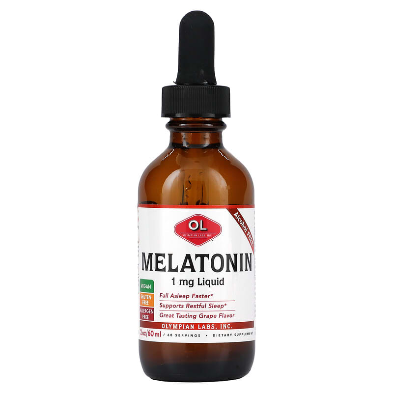 Olympian Labs Inc. Melatonin Alcohol Free Grape 1 mg 2 oz (60 ml) 710013910974