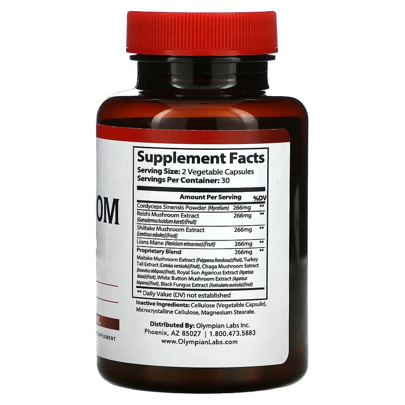 Olympian Labs Inc., Mushroom 10X, 60 Capsules 710013912176