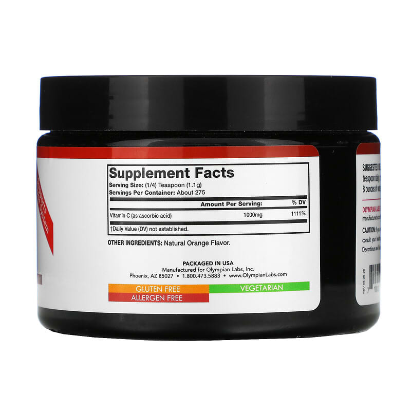 Olympian Labs Inc., Vitamin C Powder, 1,000 mg, 10.58 oz (300 g) 710013911919
