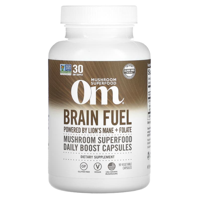 Om Mushrooms Brain Fuel 2,000 mg 90 Vegetable Capsules 856210008196