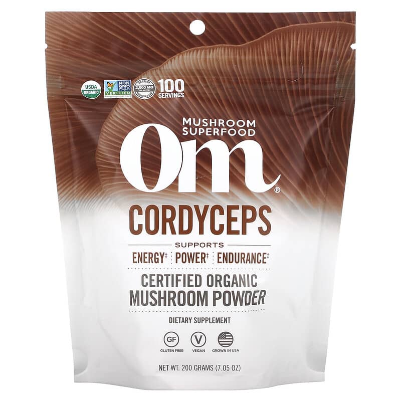 Om Mushrooms Certified Organic Mushroom Powder Cordyceps 7.05 oz (200 g) 850030553249