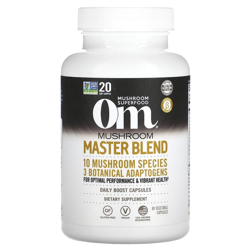 Om Mushrooms Mushroom Master Blend 80 Vegetable Capsules 850011996720
