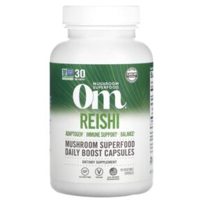 Om Mushrooms Reishi 2,000 mg 90 Vegetable Capsules 856210008202