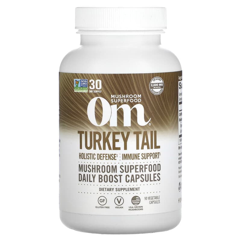 Om Mushrooms Turkey Tail 90 Vegetable Capsules 856210008233