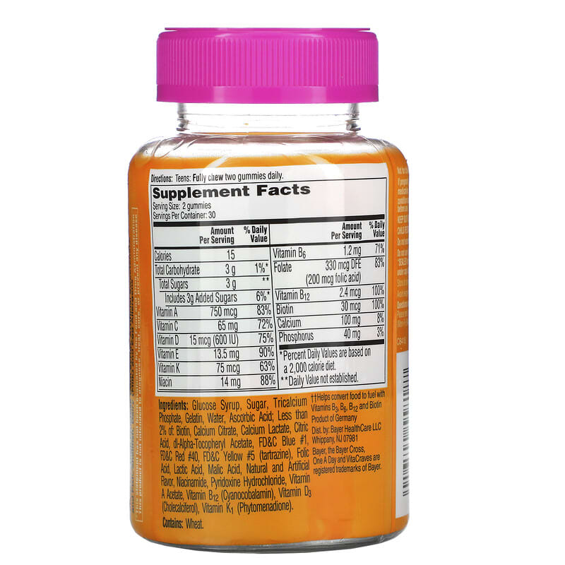 One-A-Day, For Her, VitaCraves, Teen , 60 Gummies 16500558187