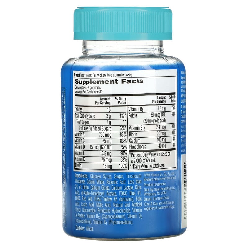 One-A-Day, For Him, VitaCraves, Teen Multivitamin, 60 Gummies 16500558194