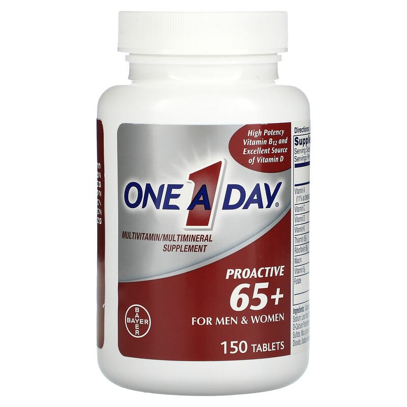 One-A-Day, Proactive 65+, Multivitamin/Multimineral Supplement, For Men & Women, 150 Tablets 16500561644