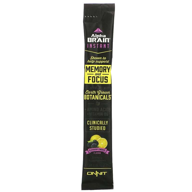 Onnit, AlphaBRAIN Instant, Memory & Focus, Blackberry Lemonade Flavor, 30 Packets, 0.14 oz (3.9 g) Each 819444016504