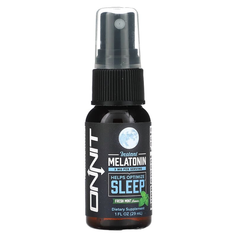 Onnit, Instant Melatonin, Fresh Mint, 3 mg, 1 fl oz (29 ml) 819444014555