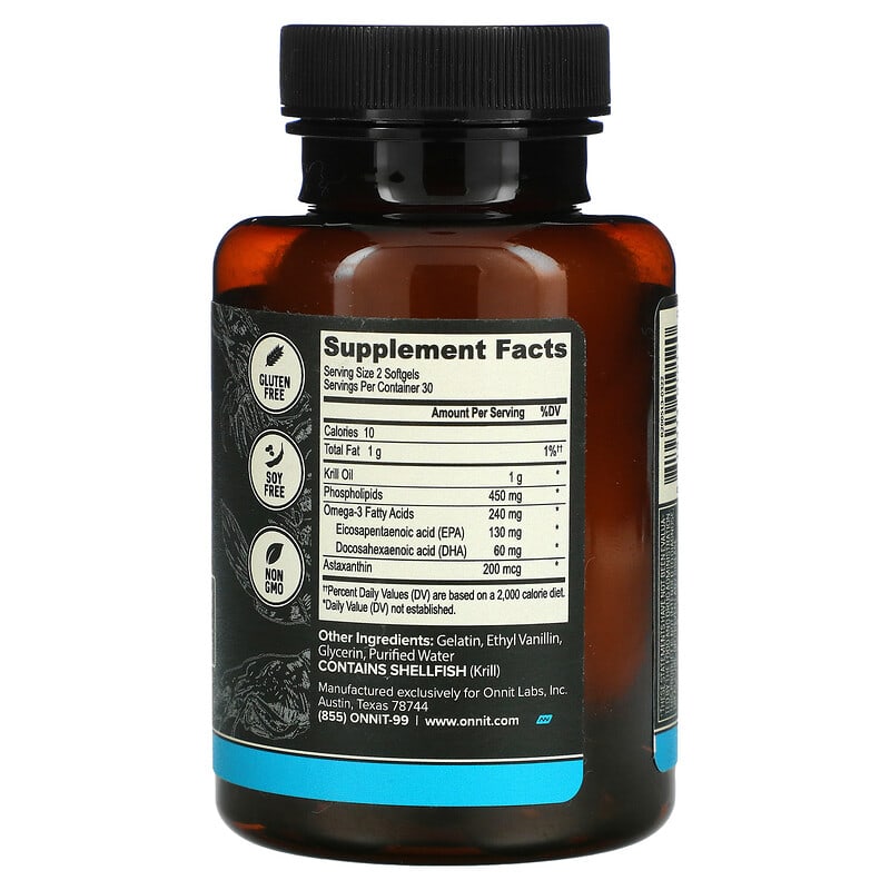 Onnit, Krill Oil, Essential Fats, 60 Softgels 819444010120
