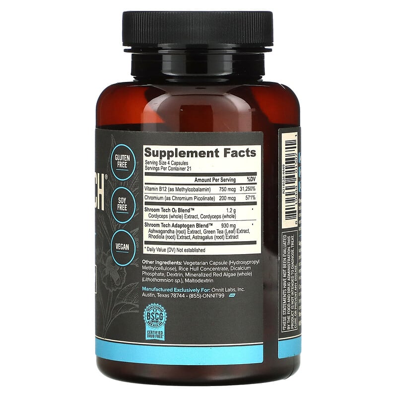 Onnit, Shroom Tech Sport, Daily Energy Support, 84 Capsules 819444015071