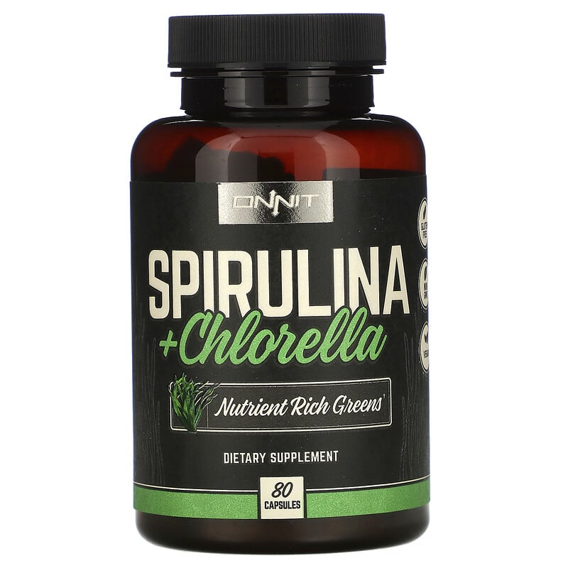 Onnit Spirulina + Chlorella 80 Capsules 819444015378