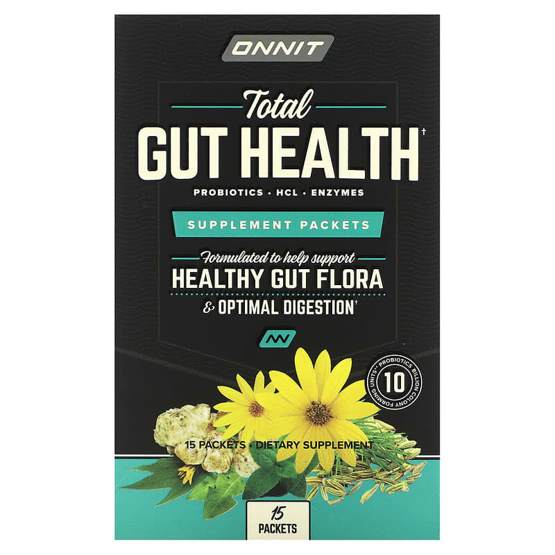 Onnit Total Gut Health Supplement Packets 15 Packets 819444014418
