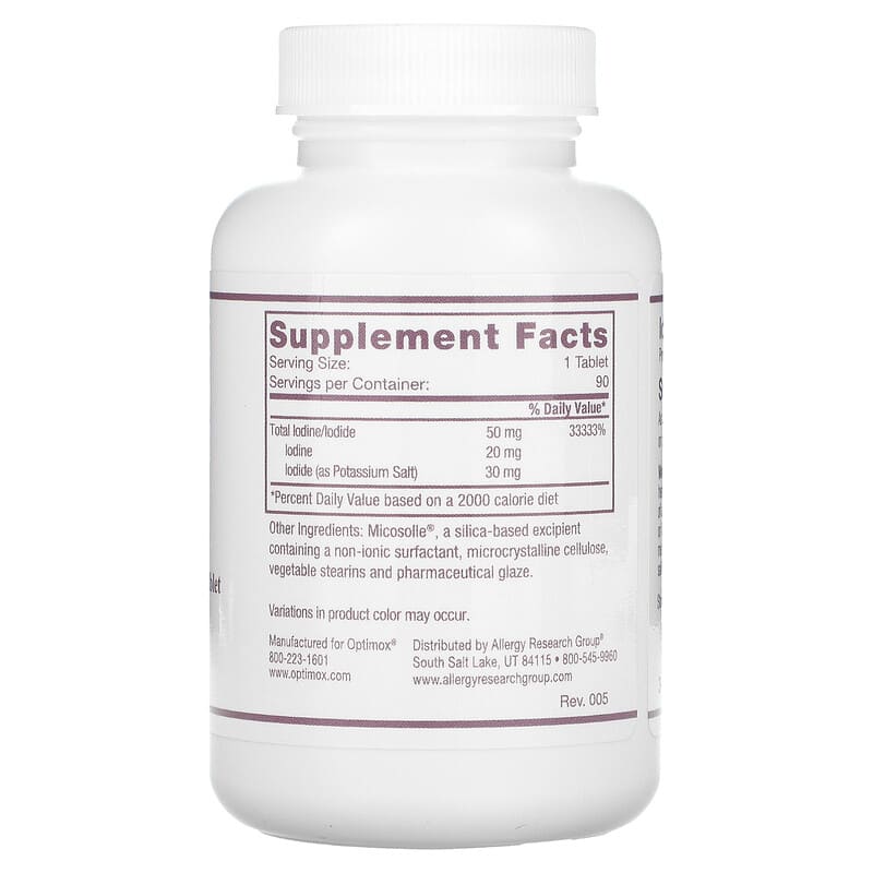 Optimox Corporation, Iodoral, 50 mg, 90 Tablets 350520015047