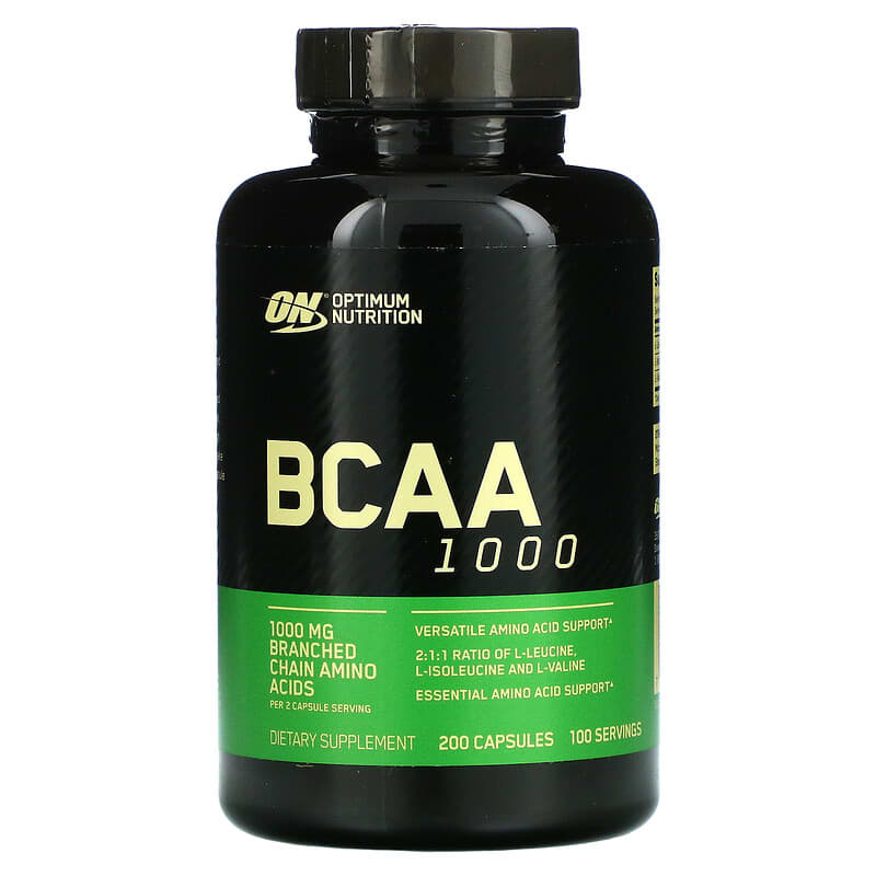 Optimum Nutrition BCAA 1000 500 mg 200 Capsules 748927020373
