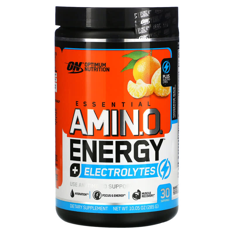 Optimum Nutrition ESSENTIAL AMIN.O. ENERGY + ELECTROLYTES Tangerine Wave 10.05 oz (285 g) 748927060539