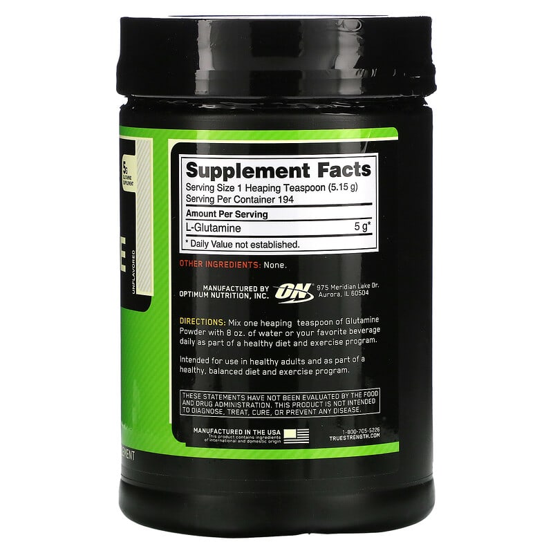 Optimum Nutrition, Glutamine Powder, Unflavored, 2.2 lbs (1 kg) 748927029109