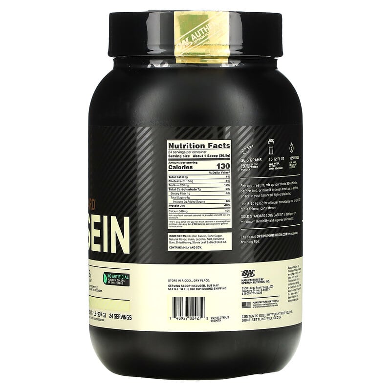 Optimum Nutrition, Gold Standard 100% Casein, French Vanilla, 2 lbs (907 g) 748927024272