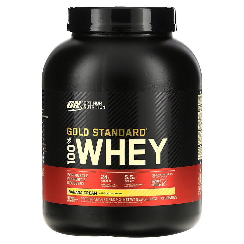 Optimum Nutrition Gold Standard 100% Whey Banana Cream 5 lb (2.27 kg) 748927029574