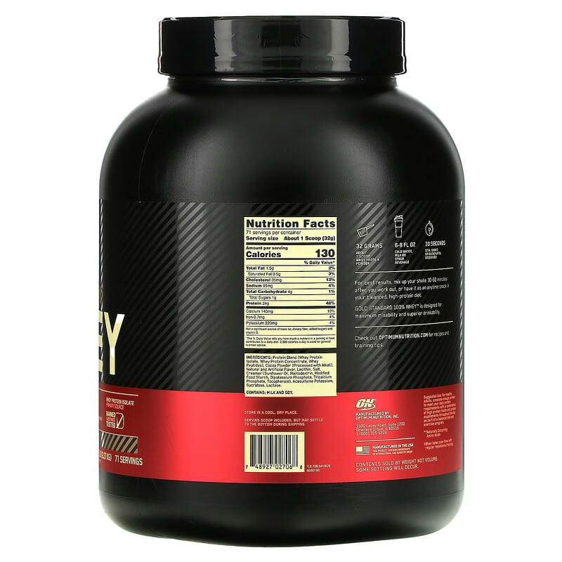 Optimum Nutrition, Gold Standard 100% Whey, Chocolate Coconut, 5 lb (2.27 kg) 748927027068