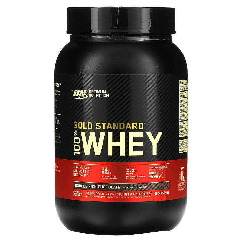 Optimum Nutrition Gold Standard 100% Whey Double Rich Chocolate 2 lb (907 g) 748927028614